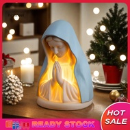 [Ready Stock] Zen Home Decor Resin Decorative Lamp Mary Night Light Resin Table Lamp Praying Blessed