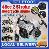 Pocket Bike Engine 49cc 2-Stroke Motorcycle Engine Motor Air Filter Pullstart Quad Mini Bike 49cc En