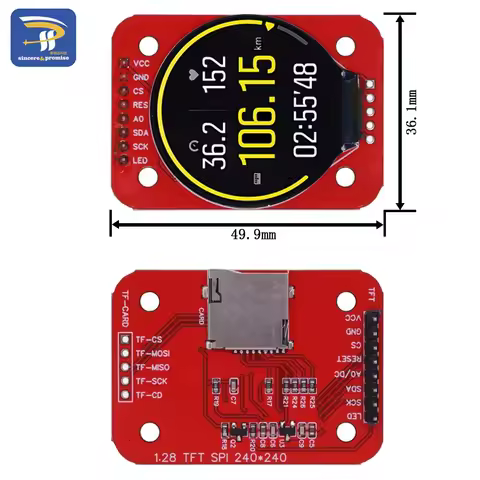 TFT Display 1.28 Inch TFT LCD Display Module Round RGB 240*240 GC9A01 Driver 4 Wire SPI Interface 24