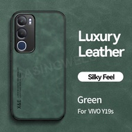 Luxury Plain Leather Casing For Vivo Y19s Y19 s Y19s Pro 4G 2025 Magnetic Shockproof Matte Hard PC S