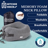 HITCHIE 360 Degree Neck Pillow Memory Foam U Shape For Travel Airplane - Bantal Leher Tengkuk Melanc