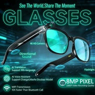 AI Smart Glasses with 4K Camera 800W Camera Video Recording 150+AI Translation AI Voice Assistant Ph