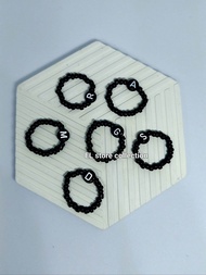 Cincin Manik Manik Inisial Huruf - Ring beads (HITAM)