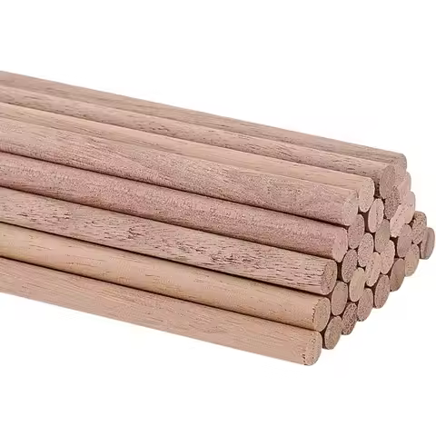 30PCS Wooden Dowel Pole Walnut Craft Pole Round Wooden Craft Pole Tan Wooden Pole for Crafts or Furn