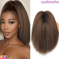 OUDIMEIHE Straight Curly Ponytail, Wig Hair Extension, Synthetic Yaki with Claw Clip 1C0I