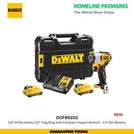 DEWALT DCF902D2 12V XR Brushless Sub-Compact 3/8" Impact Wrench - 2 X 2Ah Battery