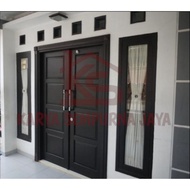 Ready Kusen Minimalis Pintu Model Kupu Tarung Kayu Jati Putih Non Cod