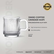 Gelas kaca Mug Kopi susu teh Aesthetic Ripple Glass Korean JC340 340ml