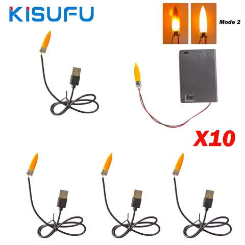 3V Fire Flame LED Wick for LED Candles 2200K Flame LED Filament With 2Pin/USB/3AA Battery Box Party 
