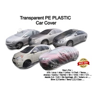 Transparent PE PLASTIC Car Body Cover Size Available For Sedan / Suv / Mpv / Estima / Vellfire (FOR 
