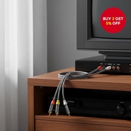 Riksoin 9.8 FT 3.5mm to 3RCA Stereo Audio Video Cable, Male to Male, Camcorder AUX AV Cord