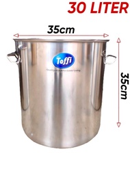 Toffi Stainless Steel Thick Stock Pot / Steel Pot (30cm - 45cm)