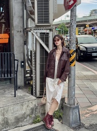 MALIMAYS - Eric Leather Jacket แจ็กเก็ตหนังแถมเข็มขัด