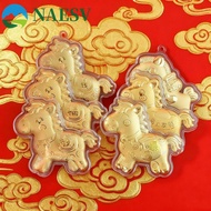 NAESV Golden Horse Accessories, Creative Year of Horse Gold Pony Keychain Accessories, Ornament Masc