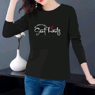 TP1 Baju T-shirt Perempuan Lengan Panjang 100% Cotton ~ Women Long Sleeve Tshirt Word