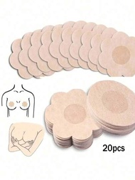 20入組防摩擦一次性胸貼,超薄、無縫、透氣的乳頭貼,適用於女性內衣和胸罩