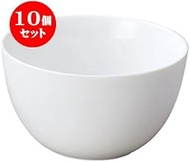 Set of 10 Western Pottery Open Blanche White A La Carte Ball/L [7.9 x 3.9 inches (17.6 x 10 cm)] (Ma