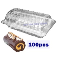 Disposable Plastic Clear Bakery Container [BOPS20] / Rectangle Box / Kek Gulong /  Swiss Roll Case