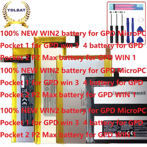 100% NEW WIN2 battery for GPD MicroPC Pocket 1 for GPD win 3 4 battery for GPD Pocket 2 P2 Max batte