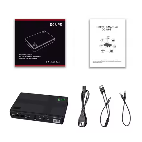 DC36W Mini Portable DC UPS 10400mAh 18650 Battery,DC5V/9V/12V 2A Port,USB,POE 15V/24V 1A Port,Emerge