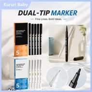 5pcs ENMY Double-Headed Marker Set Acrylic Marker Dual Tip Fineliner Pens Quick-drying Waterproof