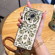 Ốp Lưng Điện Thoại Siêu Mỏng Hình Lá Trà Hoa Màu Nâu Lucky 08 Dành Cho Meizu Có Dây Đeo Tay Sang Trọ