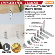 DIY Online4u - 2PCS STAINLESS STEEL L BRACKET FOR CABINET, DRAWER, CHAIR, SHELVES, WOOD FURNITURE