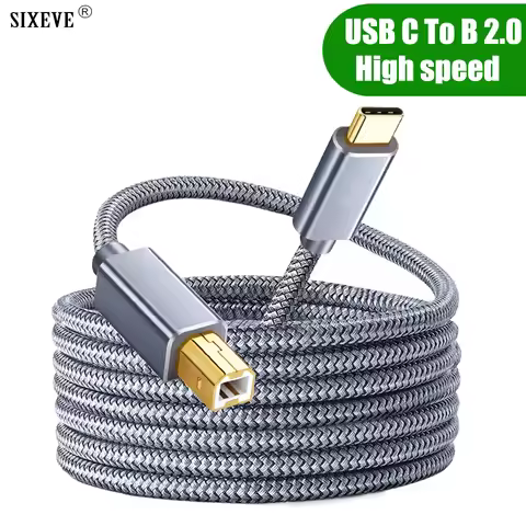 USB Type C To B 2.0 Printer Scanner Cable For Computer iPad Phone HP EPSON Canon Dell Samsung High S