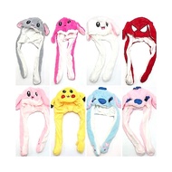 kids/Adult Rabbit Bunny Hat Plush Moving Ear Hat Bunny Ear Tik Tok Hat Cap Topi