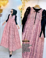 GAMIS SHR | MIDI DRESS CERUTY BORDIR | MIDI DRESS SHR | FASHION MUSLIM | GAMIS TERBARU | BAJU GAMIS