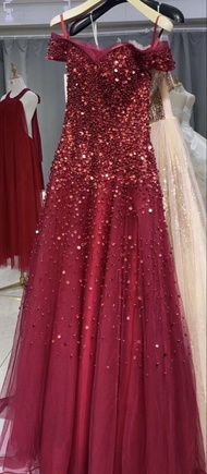 [快走 3日後下架] 紅色亮片晚禮服 敬酒主持鋼琴比賽 二手 原價5800 現128