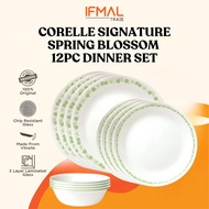 Corelle Signature Spring Blossom 12pc Dinner Set Tableware Set Pinggan Mangkuk | IFMAL | Made in USA