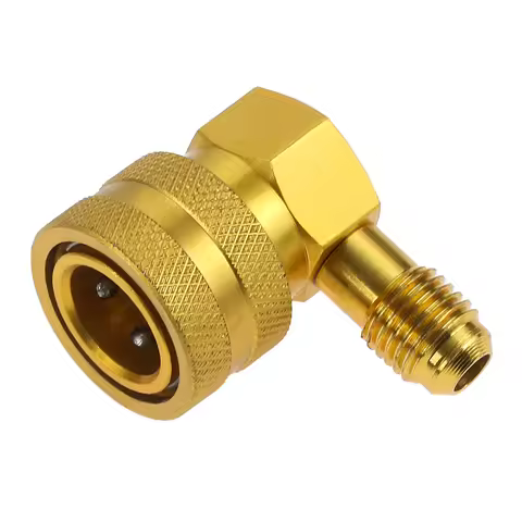 Car HVAC R134a Refrigerant Quick Couplers Adapter 90 Degree 1/4" SAE Low Side A/C Air Condition Mani