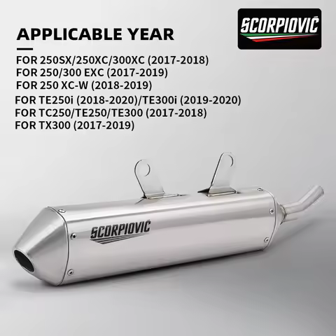 Slip-On Muffler Exhaust Pipe For Husqvarna 250 SX XC XCW 300 EXC XC TE300 TE250 2 Strokes Off-Road m