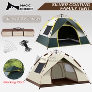 3-4 people Automatic Tent Outdoor Silver coating Camping Khemah Waterproof anti-UV Camping Tent Outd