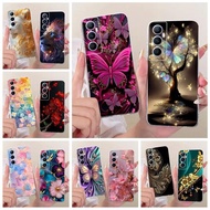 For Realme C65 4G Case RMX3910 Stylish Butterfly Tree Painted Cover Soft Slim Phone Case For Realme 