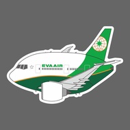 EVA Airlines AIR Boeing B777 Q Version Civil Aircraft Airplane Shape Waterproof 3M Sticker Size 90mm