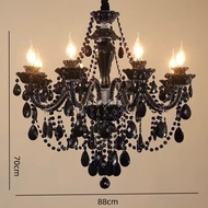 Three Color Crystal Chandelier Black Crystal Chandelier Retro Restaurant Chandelier Minimalist Moder