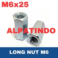 Long Nut M6 Galvanized - Coupling Nut - M6 Long Nut