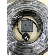 BLACK 1G/2G/3G PVC TRAILING EXTENSION SOCKET 2/4/6/8/10/ METER 40/076 TRS cable (pure full copper)