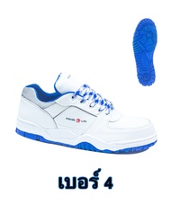 รองเท้าเซฟตี้ รุ่น 2001 Pangolin หนังแท้ สีขาว หัวเหล็ก พื้นยางสำเร็จรูป (CEMENTING) ทรงสปอร์ต