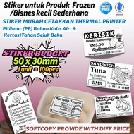 (50 x 30mm) Budget Sticker Vendor Low Cost Printing Thermal Sticker Product