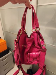 LANCEL Premier Flirt leather bucketbag in red 絕版桃紅色真皮手袋 水桶包