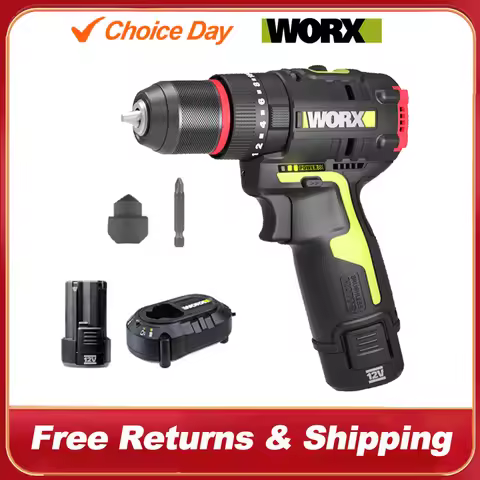 WORX WU130X 12V Cordless Electric Screwdriver Drill 40Nm Brushless Motor for Metalworking Home Lithi