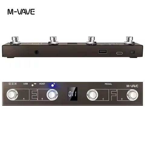 M-vave Chocolate Plus Wireless MIDI Controller Pro Keyboard 4 Buttons Foot Switch Supports MIDI Host