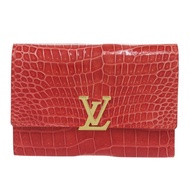 Excellent condition Louis Vuitton Portefeuille Capucines Crocodile RED Tri-fold Wallet, Red, LV 0830