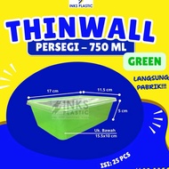 HIJAU THINWALL SQUARE 750 GREENML RECTANGLE 750ML Bekas Plastik Bekas Makanan Food Container