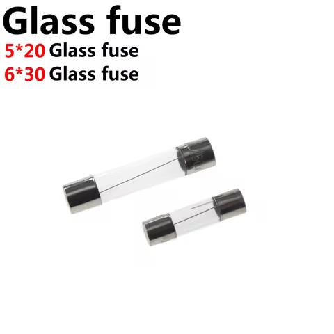 100pcs 5*20mm 6*30 Fast Blow glass Tube Fuses mm 250V 1A 2A 3A 4A 5A 6A 8A 10A 15A 20A 25A 30A Fuse 