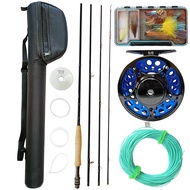 Newbility 7ft 8ft 9ft 4 Sections Fly Fishing Line Rod CNC Reel Aluminium Alloy Flyfishing Combo