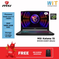 MSI Katana 15 B13VEK-046MY /Intel Core i7-13620H /16GB-32GB RAM /1TB SSD /15.6"FHD 144Hz /NVD RTX4050 6GB D6 /W11 /2 Yrs